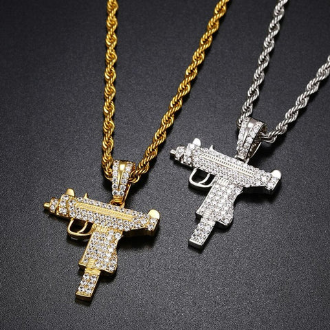 VVS1 Clarity Moissanite Diamond Gun Pendant For Men's