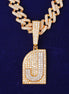 Letter Initial Chain Moissanite Diamond Flooded Ice Letter Pendant