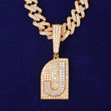 Letter Initial Chain Moissanite Diamond Flooded Ice Letter Pendant