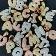 Bubble Custome Name Latter Moissanite Pendant