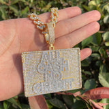 Gold Plated Moissanite Diamond Men's Necklace
