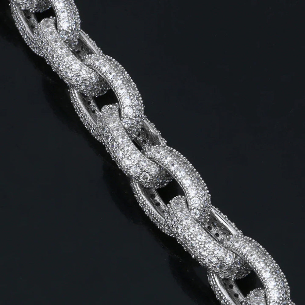 Cuabn Rolo Link Moissanite Bracelet For Men's