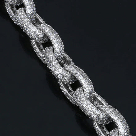 Cuabn Rolo Link Moissanite Bracelet For Men's