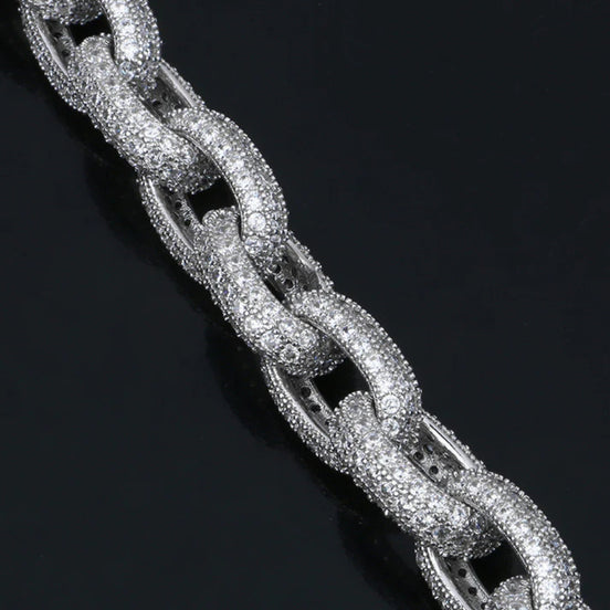 Cuabn Rolo Link Moissanite Bracelet For Men's