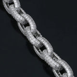 Cuabn Rolo Link Moissanite Bracelet For Men's