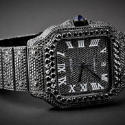 Black Moissanite Diamond Luxury Hip Hop Watch