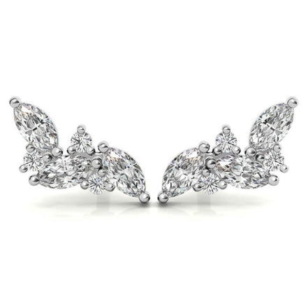 Leaf Style Marquise Cut Moissanite Earrings