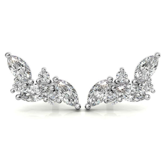 Leaf Style Marquise Cut Moissanite Earrings