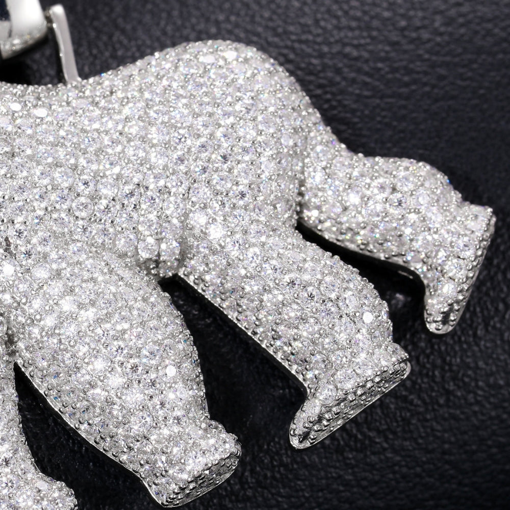 925 Sterling Silver Gorilla Hip Hop Pendant