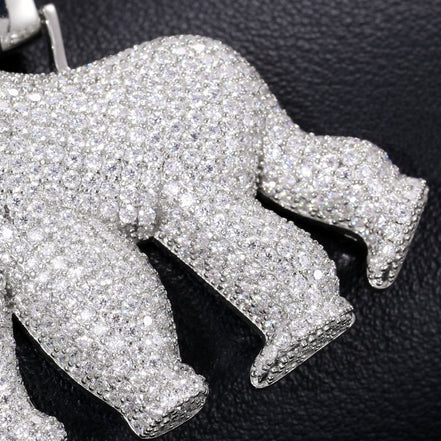 925 Sterling Silver Gorilla Hip Hop Pendant