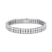 Double Row Round Moissanite Tennis Bracelet