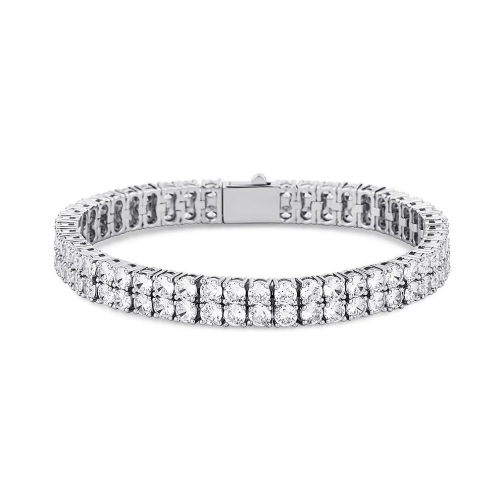 Double Row Round Moissanite Tennis Bracelet