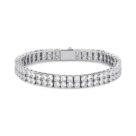 Double Row Round Moissanite Tennis Bracelet