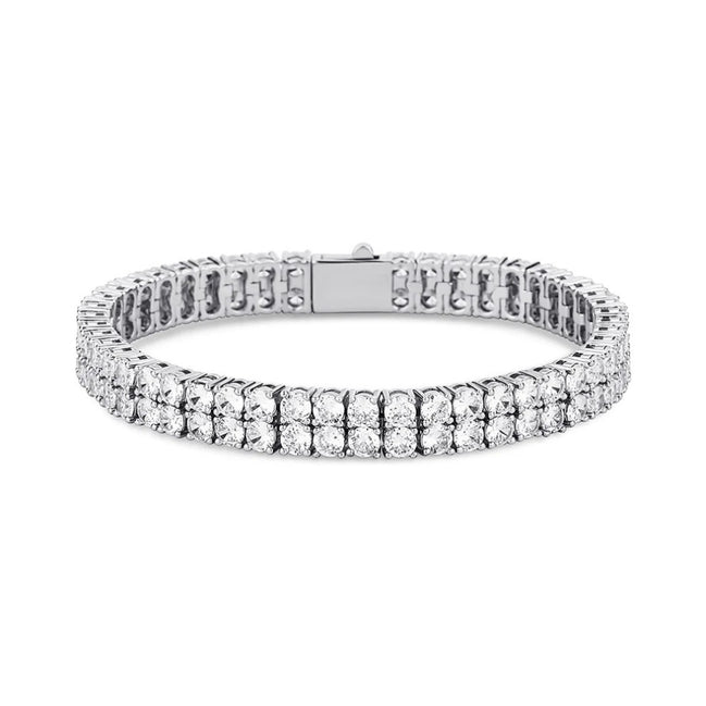 Double Row Round Moissanite Tennis Bracelet