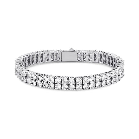 Double Row Round Moissanite Tennis Bracelet