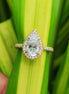 Pear Cut Lab Grown Diamond Micro Pave Wedding Ring