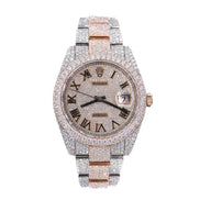 41MM Roman Dial Date Just Automatic Moissanite Watch