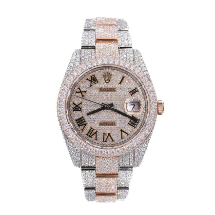 41MM Roman Dial Date Just Automatic Moissanite Watch