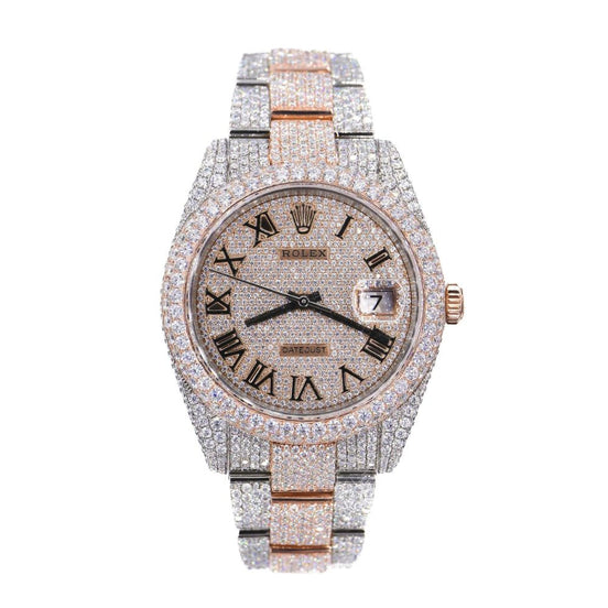 41MM Roman Dial Date Just Automatic Moissanite Watch
