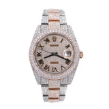 41MM Roman Dial Date Just Automatic Moissanite Watch