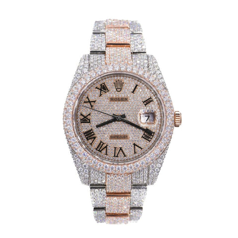 41MM Roman Dial Date Just Automatic Moissanite Watch