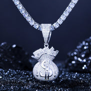 Moissanite Diamond Money Band Men's Pendant