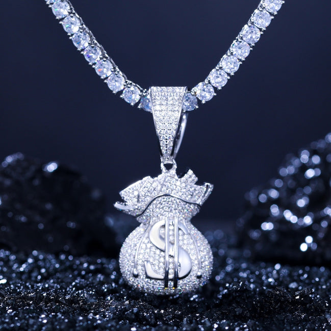Moissanite Diamond Money Band Men's Pendant