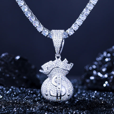 Moissanite Diamond Money Band Men's Pendant