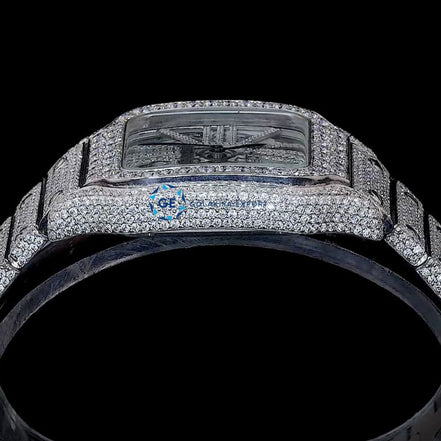 Fashionable Iced Out Full Moissanite Skeleton Wrist Watch