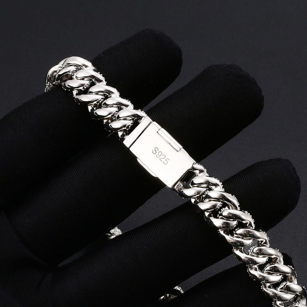 Round Cut Moissanite Diamond Miami Cuban Chain For Men's