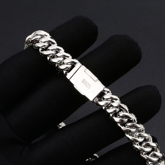 Round Cut Moissanite Diamond Miami Cuban Chain For Men's