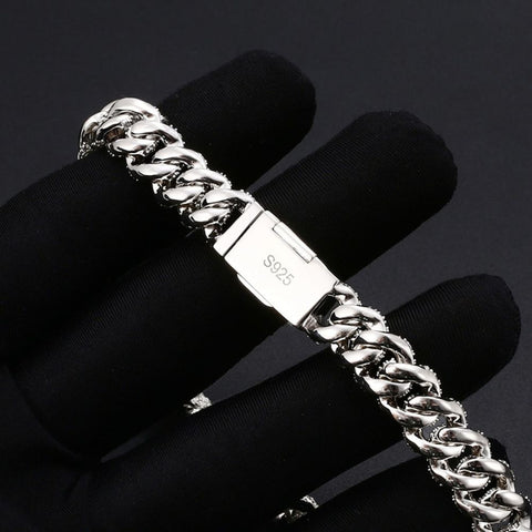 Round Cut Moissanite Diamond Miami Cuban Chain For Men's