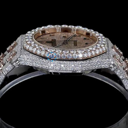 Awesome Arabic Dial Iced Out Full Moissanite Wrist Watch