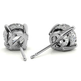Hidden Halo Round Cut Moissanite Earrings For Her