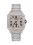Rose & White Roman Numeric Bust Down Moissanite Watch