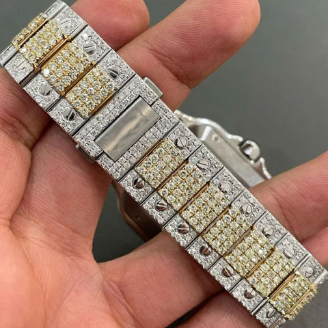 Moissanite Iced Out Wrist Watch For Men's