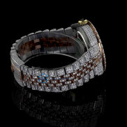 Dual Tone Automatic Rapper Style Moissanite Watch For Men's