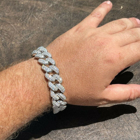 Classic Miami Cuban Link Moissanite Bracelet Iced Out