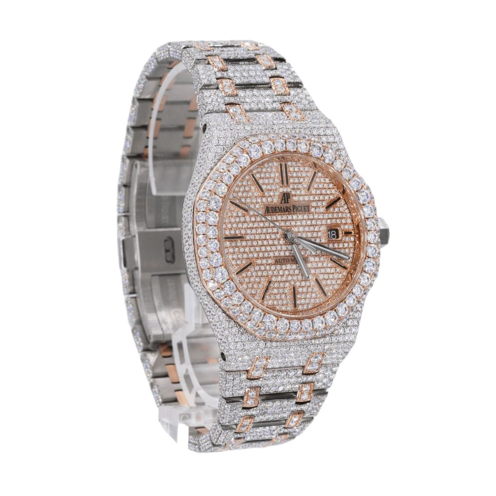 Black Stick Moissanite Dual Tone Men's Watch
