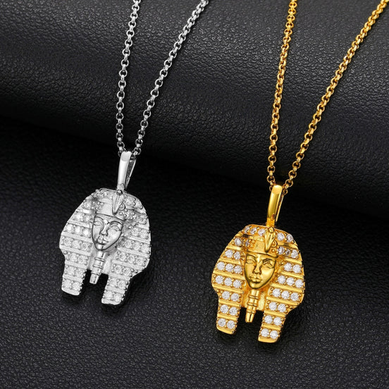 Customize Pharaoh Head Moissanite 925 Silver Pendant
