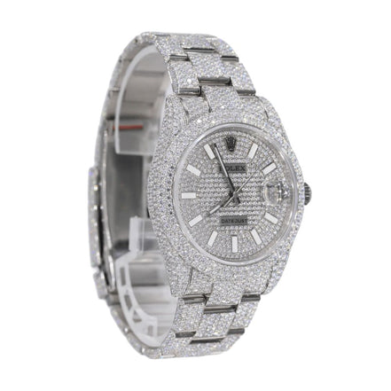 Moissanite Two Row Diamond Fully Iced Out Men's Watch