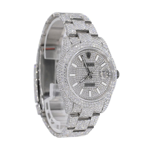 Moissanite Two Row Diamond Fully Iced Out Men's Watch