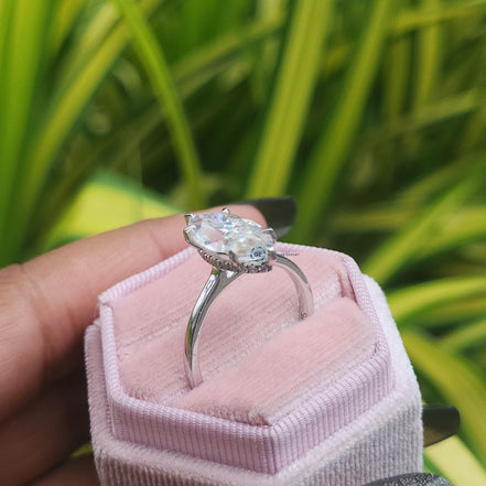 3 Carat Marquise Cut Lab Grown Diamond Ring