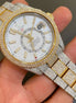 White Color Bolo Dial Moissanite Dual Tone Luxury Watch