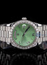Day Date Moissanite Green Dial Wrist Watch For Men's