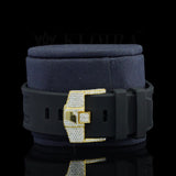 Black Rubber Belt Moissanite Diamond Watch