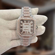 VVS1 Moissanite Dual Tone Fashion Watch For Men's