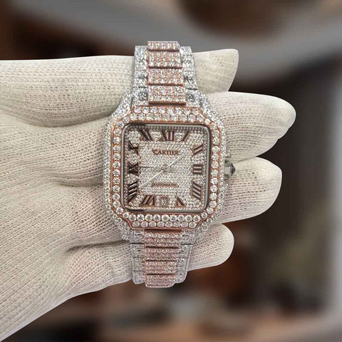 VVS1 Moissanite Dual Tone Fashion Watch For Men's