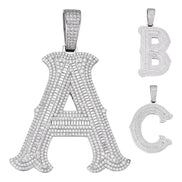 Excellent Cut Moissanite 925 Silver Name Latter Pendant
