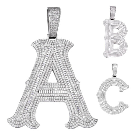 Excellent Cut Moissanite 925 Silver Name Latter Pendant